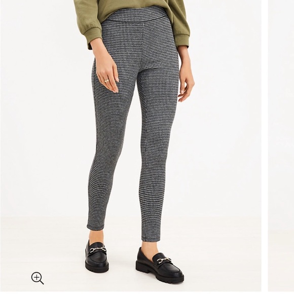 New Loft Dressy Leggings Skinny Pants Houndstooth SZ Medium TALL - Picture 3 of 6